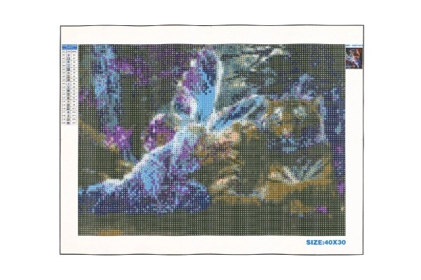Kit de peinture au diamant - fée papillon avec tigre