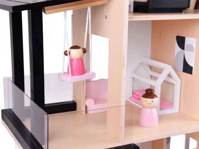 Maison de poupée en bois dans le style loft