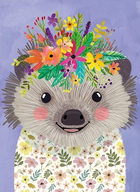 Puzzle 500 pièces Floral Friends – hérisson par Mia Charro