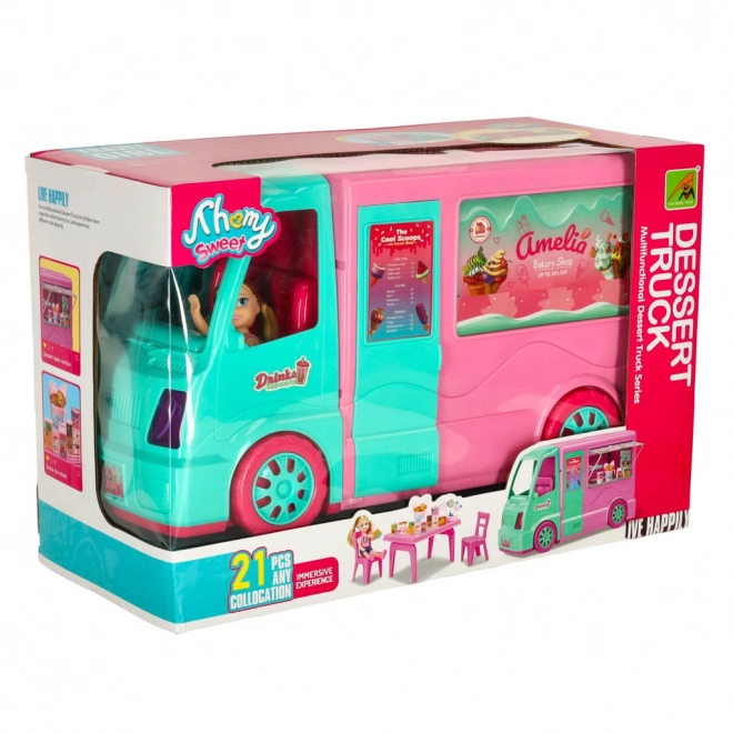 Camping-car pour poupées avec food truck