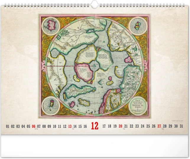 Calendrier mural Cartes anciennes 2026