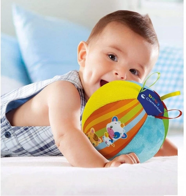 Balle musicale en peluche avec sons d’animaux