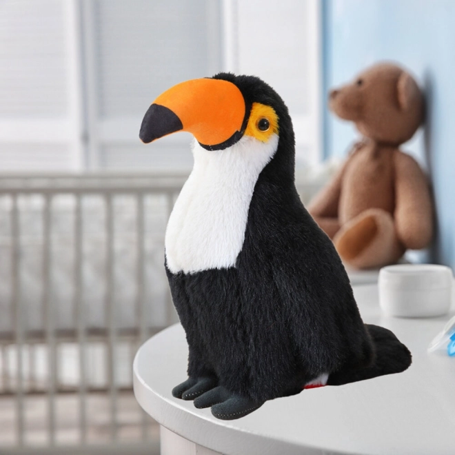 Jouet en peluche toucan blanc 30 cm