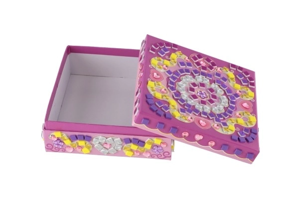 Ensemble créatif boîte à bijoux avec mosaïque et accessoires dans une boîte 21x18x5,5cm