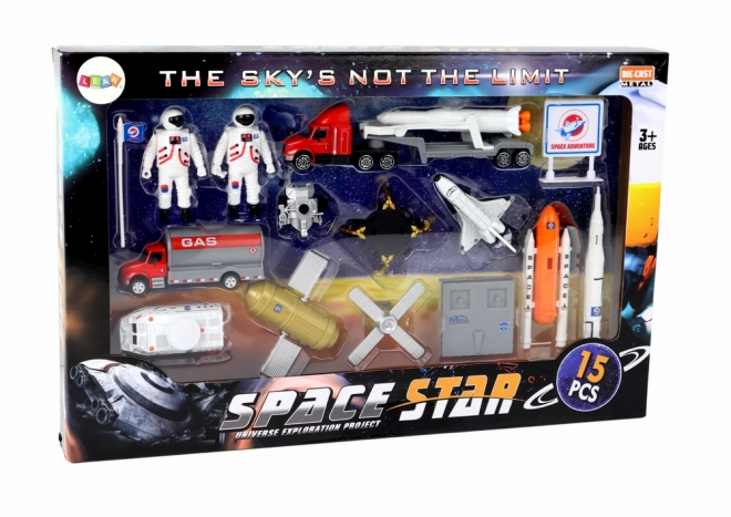 Ensemble de figurines Space Truck Rocket - 15 pièces
