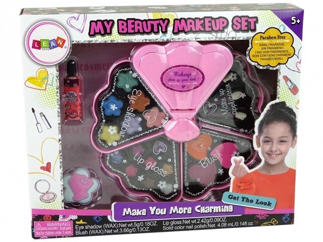 Coffret cosmétique rose en forme de coquillage