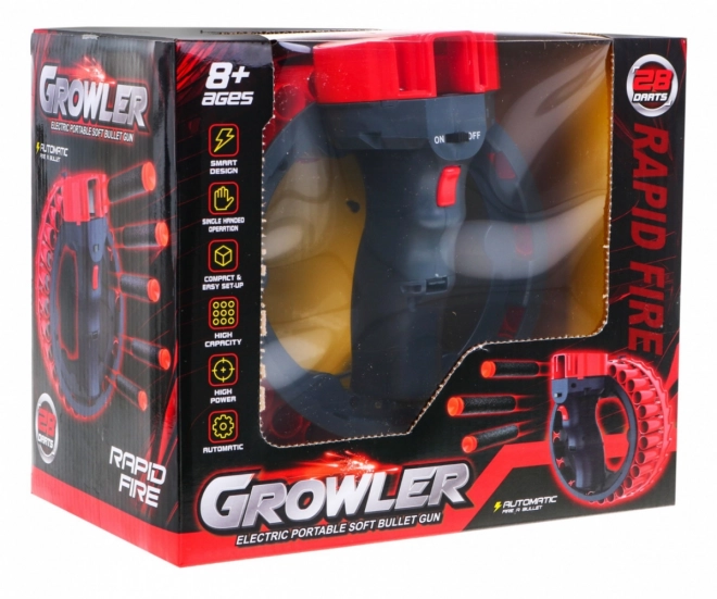 Pistolet électrique pour enfants Growler avec 28 flèches en mousse