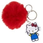 Porte-clés avec pompon moelleux Hello Kitty