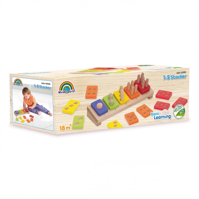 WONDERWORLD puzzle en bois – nombres colorés 1–5