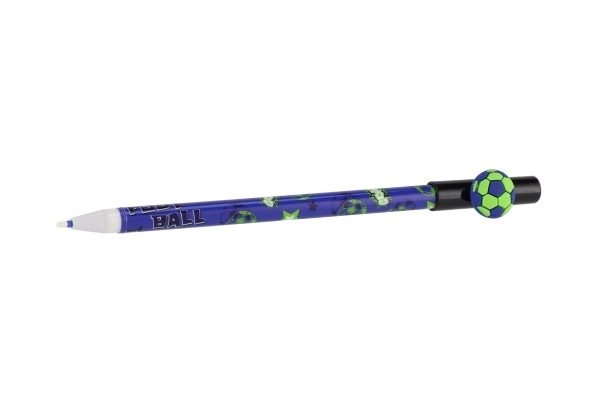 Stylo gomme avec ballon de football 16cm en plastique 6 couleurs 36 pcs dans une boîte