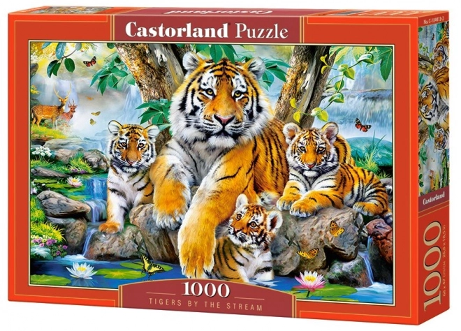Puzzle 1000 pièces - Tigres au ruisseau