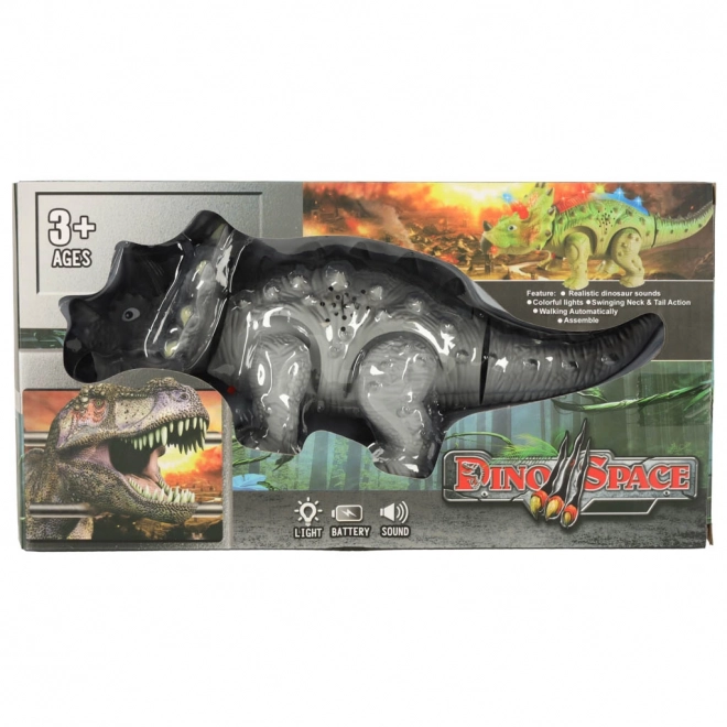 Dinosaure Tricératops fonctionnant à piles Jouet interactif qui marche s'allume rugit