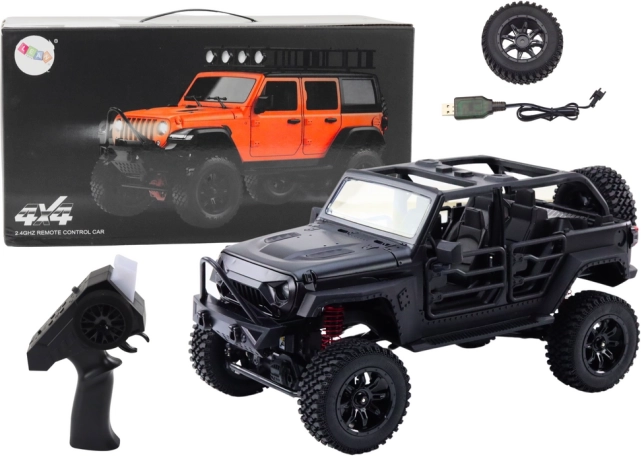 Voiture tout-terrain RC 2,4G à transmission 4x4 – noire