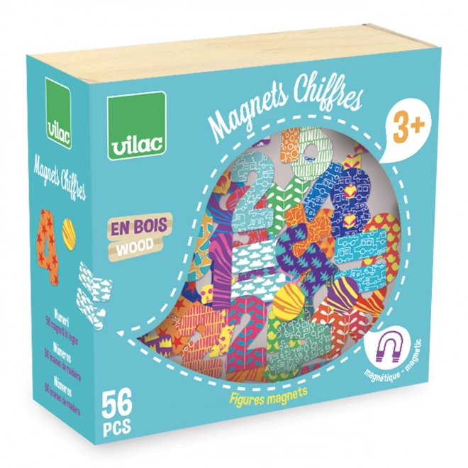 Vilac Chiffres Magnétiques en Bois 56 pcs
