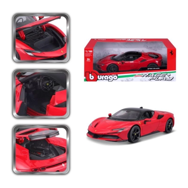 Modèle métallique Ferrari SF90 Stradale rouge 1:18