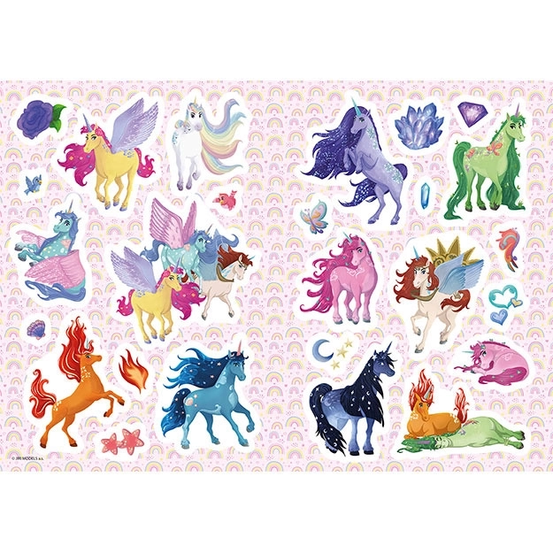 Livre de coloriage A4 avec autocollants Licornes