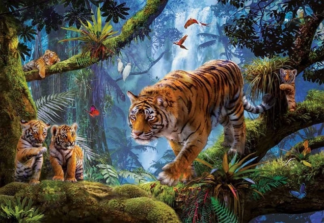 Puzzle EDUCA Tigres sur l'arbre 1000 pièces