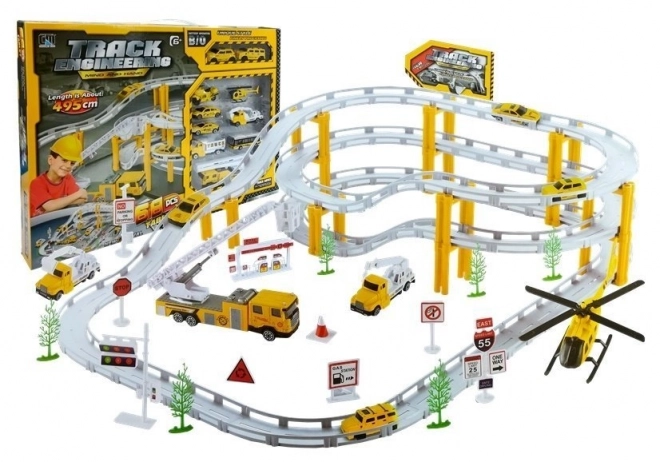 Circuit ferroviaire de course pour voitures métalliques 12km/h
