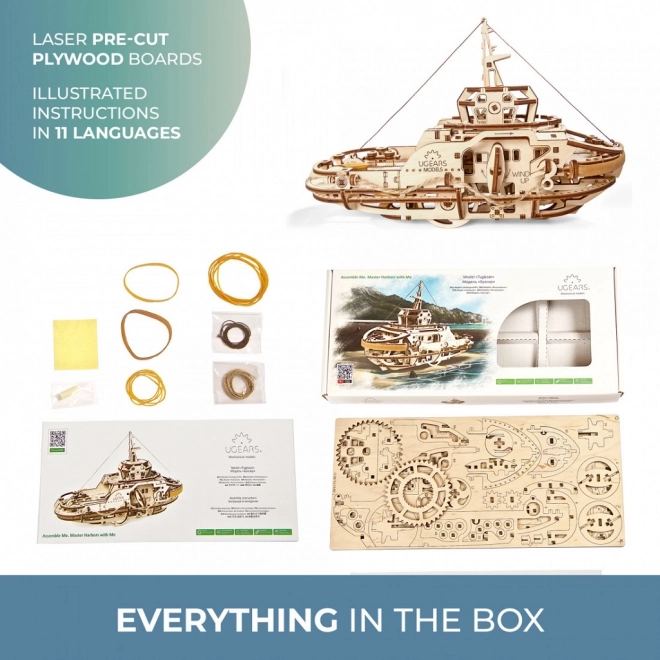 Ugears puzzle 3D - Remorqueur 169 pièces