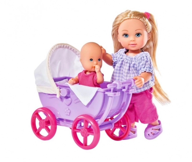 Poupée Panenka Evička en promenade, avec poussette, 2 types