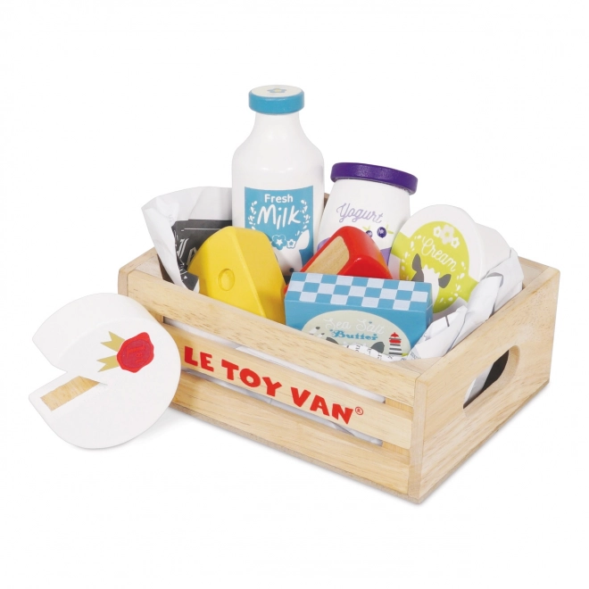 Le Toy Van Caisse avec Produits Laitiers