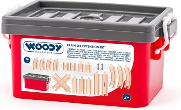 Set de rails en bois dans une boîte – 20 pcs