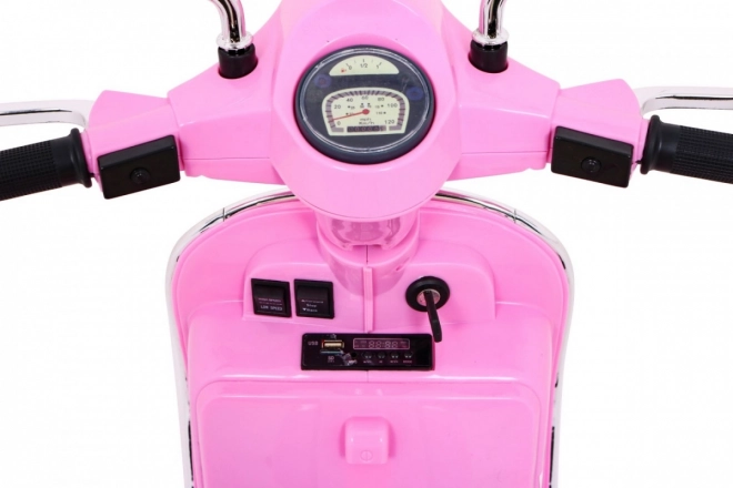 Scooter électrique pour enfants Vespa rose avec roues stabilisatrices