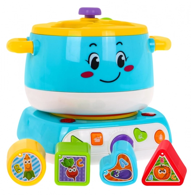 Cuisinière interactive avec casserole et trieur de formes