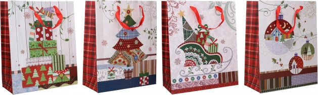 Sac cadeau en papier M de Noël 26 × 32 × 12 cm