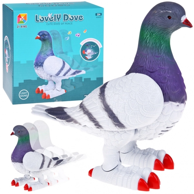 Pigeon interactif marche, s'allume et joue - jouet amusant