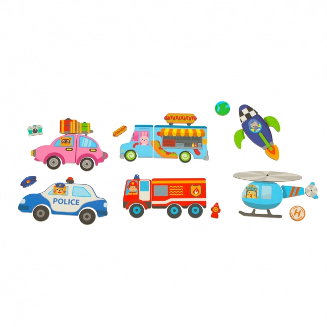 Puzzle magnétique - moyens de transport
