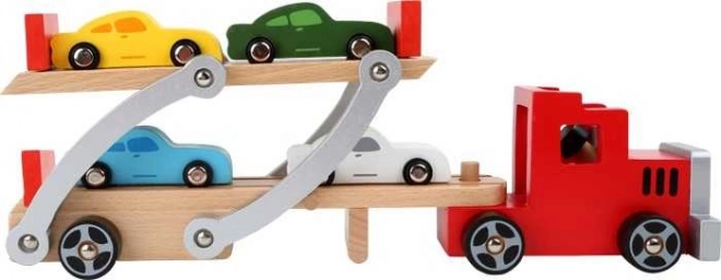 Petit camion en bois avec voitures