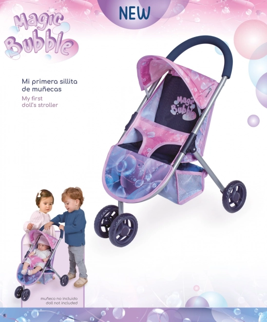 DeCuevas 90276 Poussette de sport pour poupées tricycle Magic Bubble 2024 - 55 cm