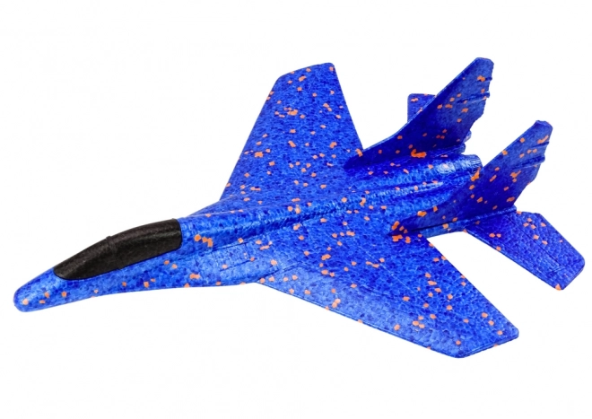 Avion en mousse à lancer avec catapulte bleu