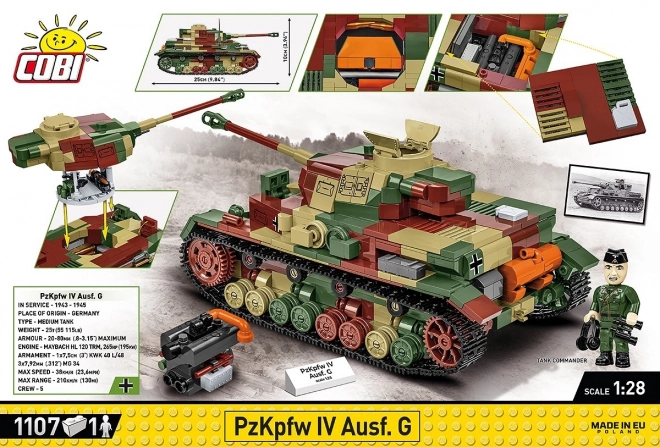 Kit WWII Panzerkampfwagen IV Ausf. G de 1107 pièces