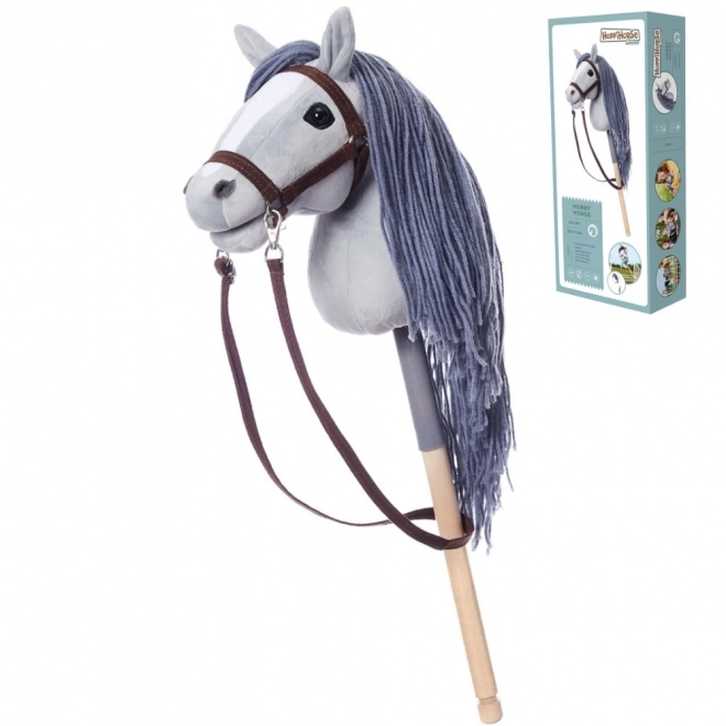 HOPPIHORSE cheval à bâton hobby horse taille A4 gris