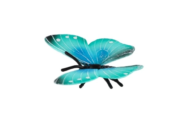 Papillon tropical Morpho Helena en plastique zooté 7cm en sachet