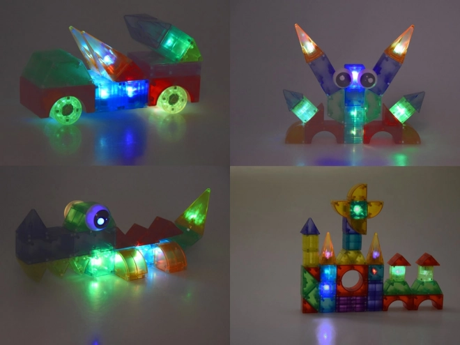 Blocs magnétiques 3D Blocs magnétiques lumineux 64 pièces ZA5240