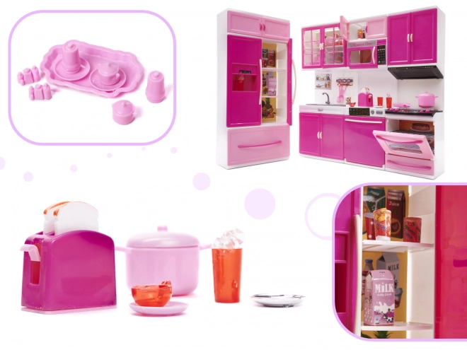 Cuisine pour poupées 4-modules avec effets LED