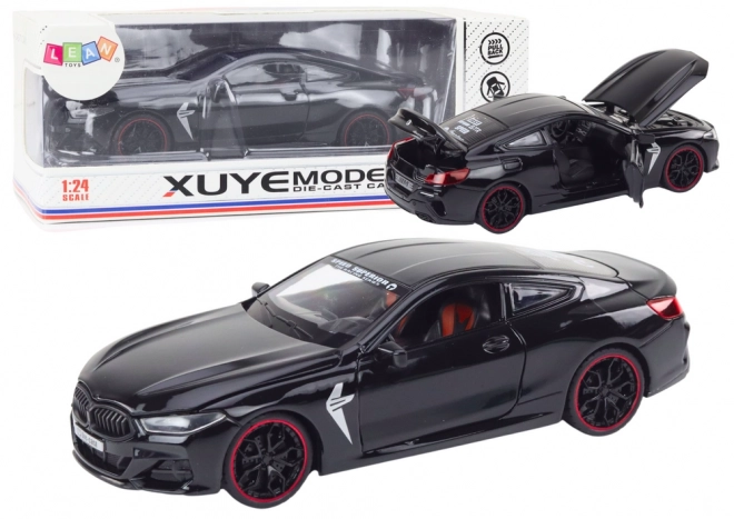Voiture de sport en métal à friction avec éléments ouvrants 1:24 noir