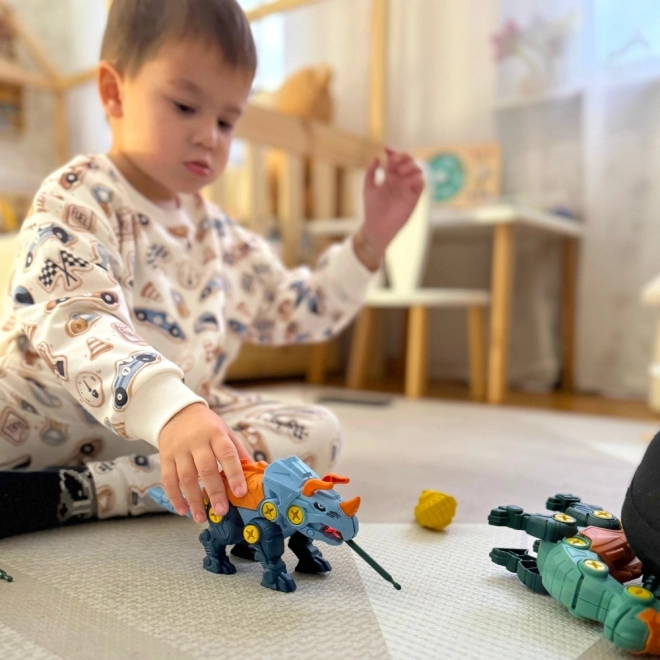 Woopie ensemble dinosaures à visser 3 pièces ensemble de construction avec mallette et perceuse avec tournevis
