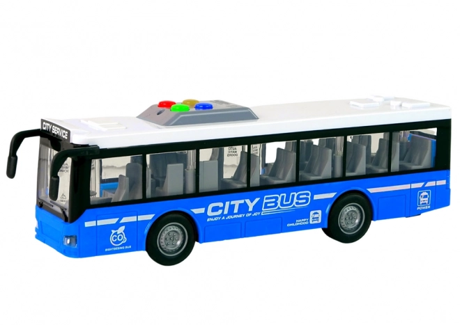 Autobus interactif à batterie avec éclairage et sons bleu 1:16