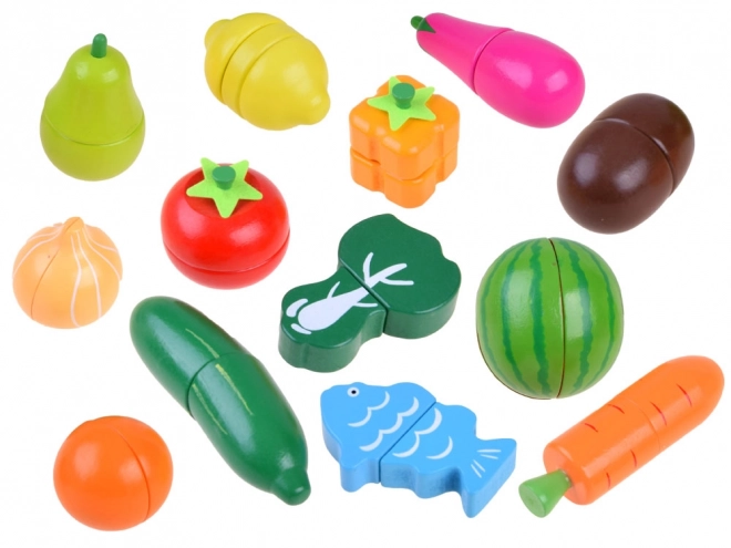 Grande boîte magnétique en bois pour couper les légumes et fruits ZA4121