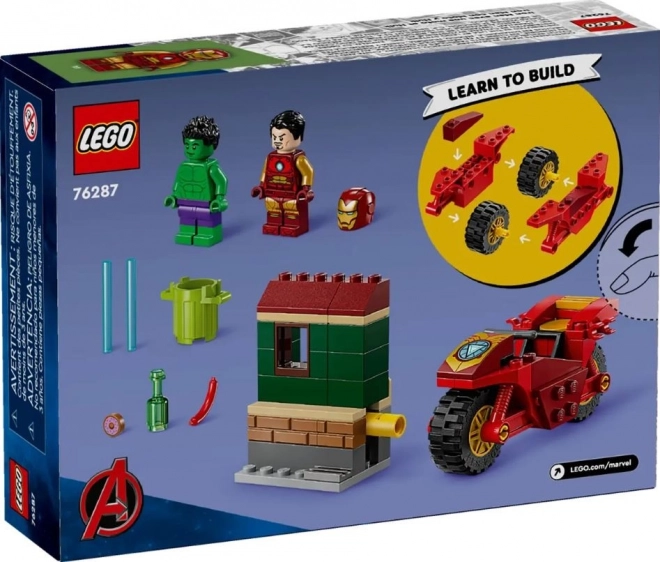 LEGO Marvel Super Heroes 76287 Iron Man avec sa moto et Hulk