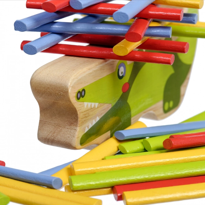 Jeu d'Équilibre en Bois Crocodile