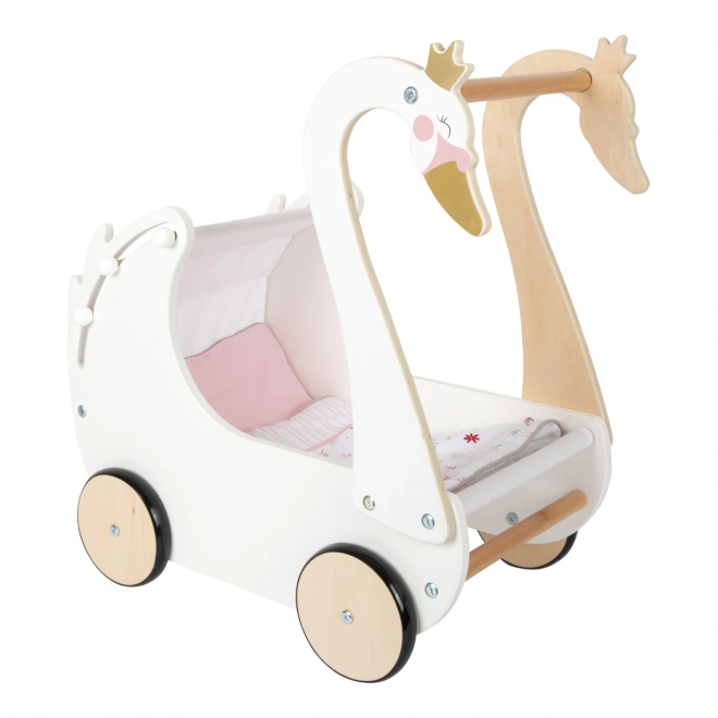 Landau en bois pour enfants Cygne