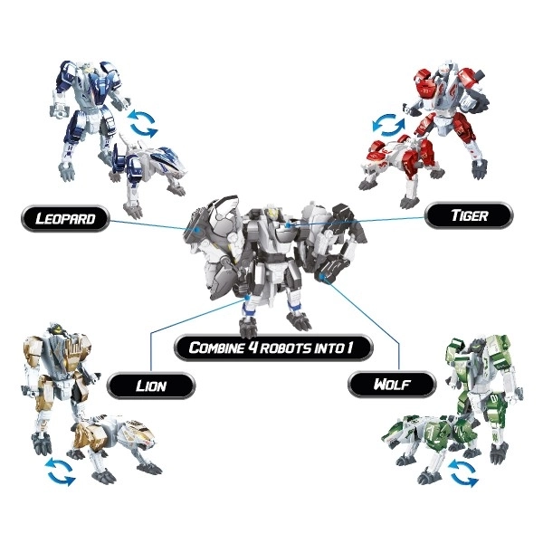 Animal transformable ou robot en plastique 9cm en blister