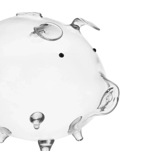 Tirelire en verre transparent en forme de cochon Ruhhy