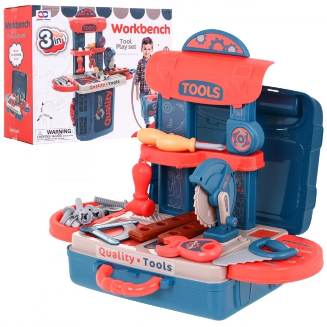 Atelier 3 en 1 valise + table + outils - 21 pièces