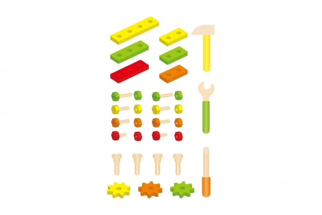Ensemble à visser en bois avec outils